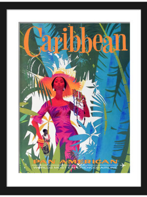 Vintage Pan Am Caribbean Travel Poster Reproduction