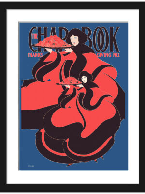 Reproduction of Will H. Bradley's 1895 Chap Book Thanksgiving cover in Art Nouveau style