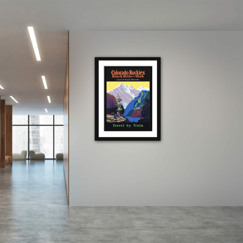 1920s Colorado Rockies vintage travel poster reproduction