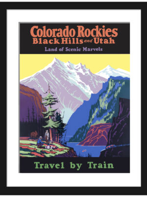 1920s Colorado Rockies vintage travel poster reproduction