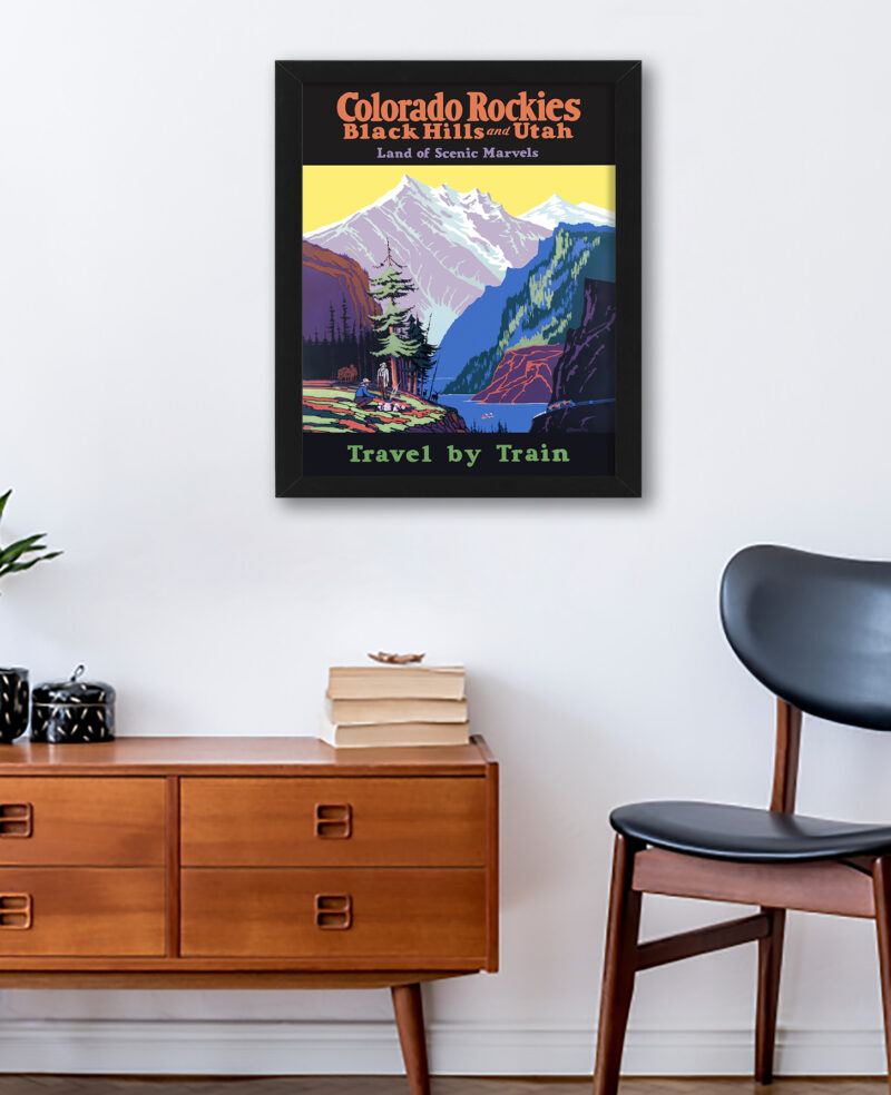 1920s Colorado Rockies vintage travel poster reproduction