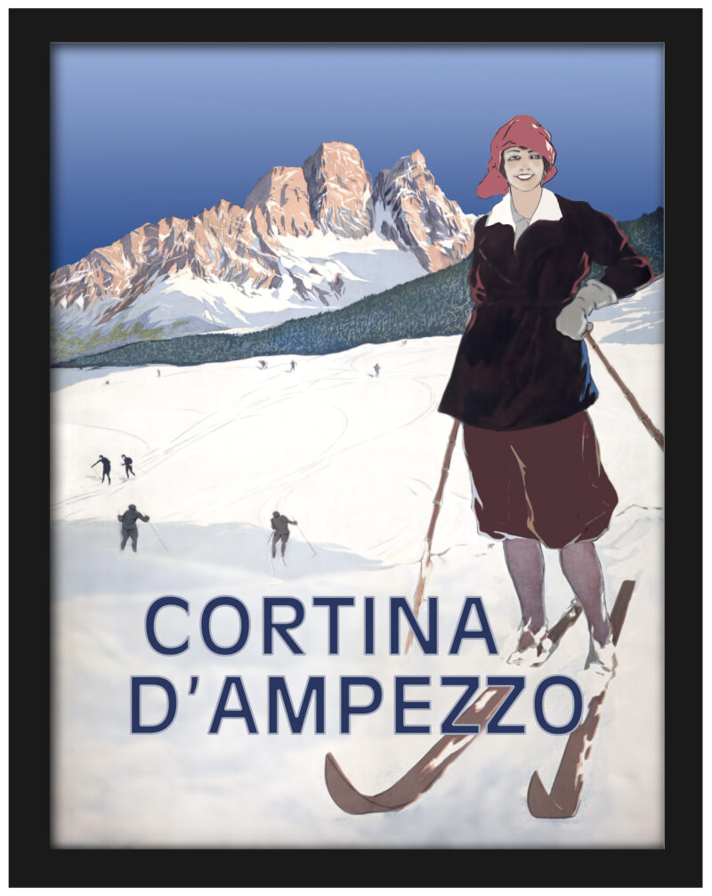 950s Cortina d'Ampezzo Vintage Ski Poster