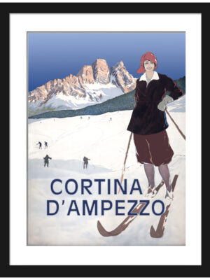 950s Cortina d'Ampezzo Vintage Ski Poster