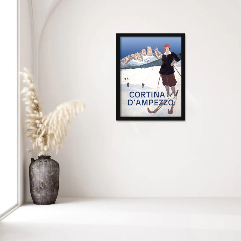 950s Cortina d'Ampezzo Vintage Ski Poster