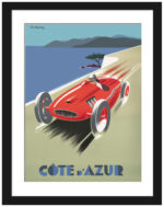 Vintage 1985 Pierre Fix-Masseau Côte d'Azur racing car poster.