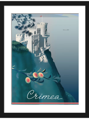 1935 vintage Crimea travel poster by Sergei Sakharov