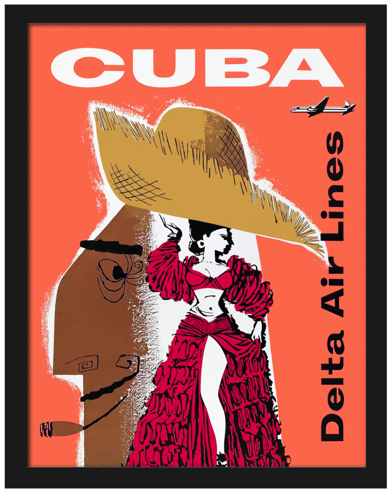 Cuban dancer airline poster art.