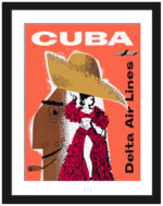 Cuban dancer airline poster art.