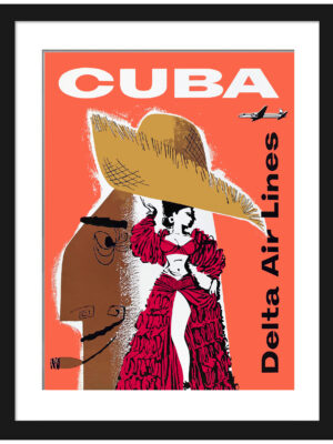 Cuban dancer airline poster art.