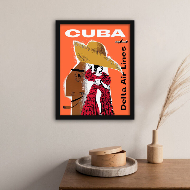 Cuban dancer airline poster art.