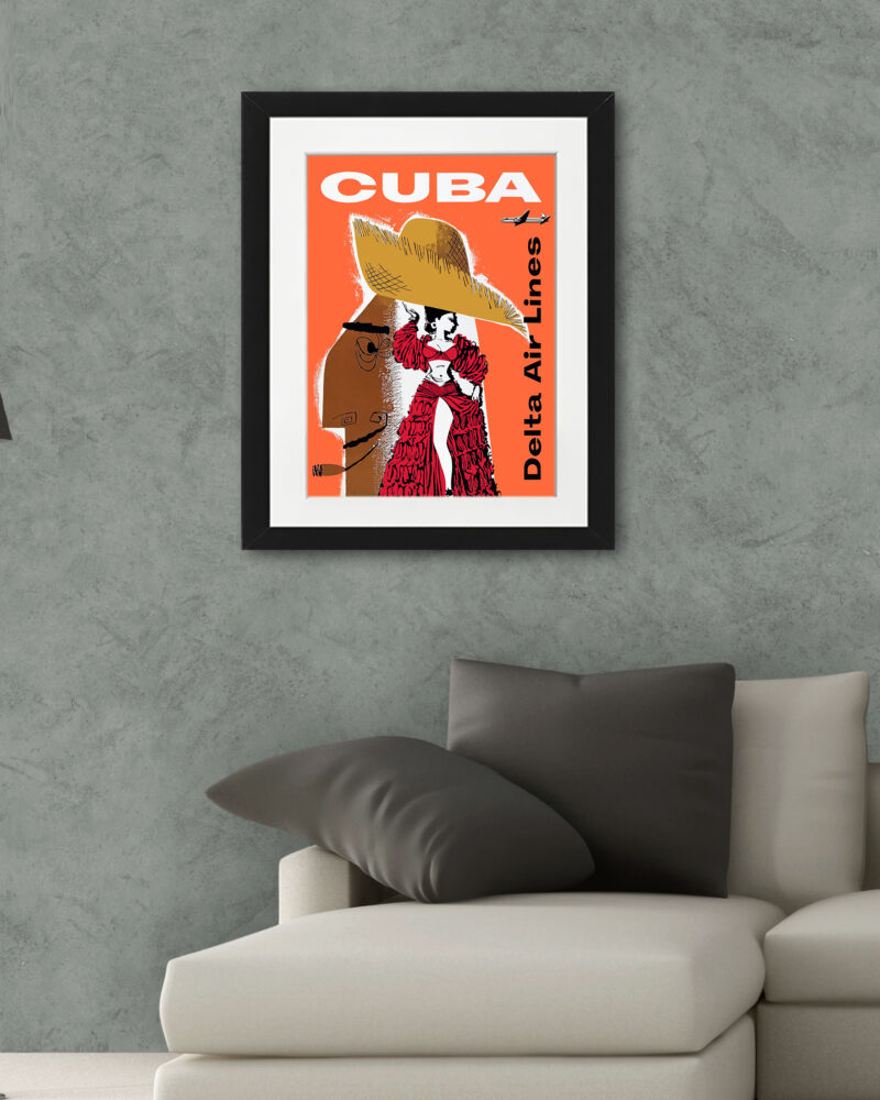 Cuban dancer airline poster art.
