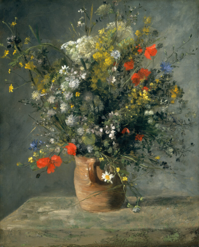 Reproduction of Renoir's 1866 Flowers in A Vase.