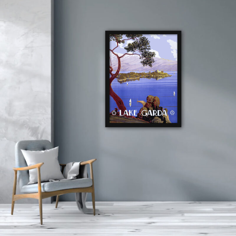 1920s Lake Garda Vintage Travel Poster by Severino Tremator