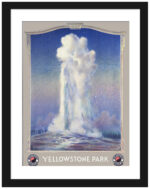 Vintage 1930 Old Faithful geyser art print