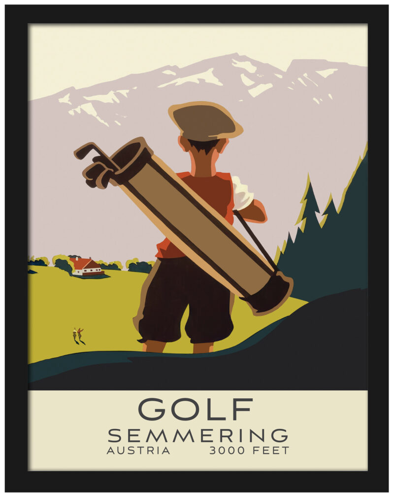 1935 "Golf Semmering Austria" vintage promotional poster reproduction.