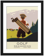 1935 "Golf Semmering Austria" vintage promotional poster reproduction.