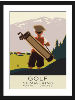 1935 "Golf Semmering Austria" vintage promotional poster reproduction.