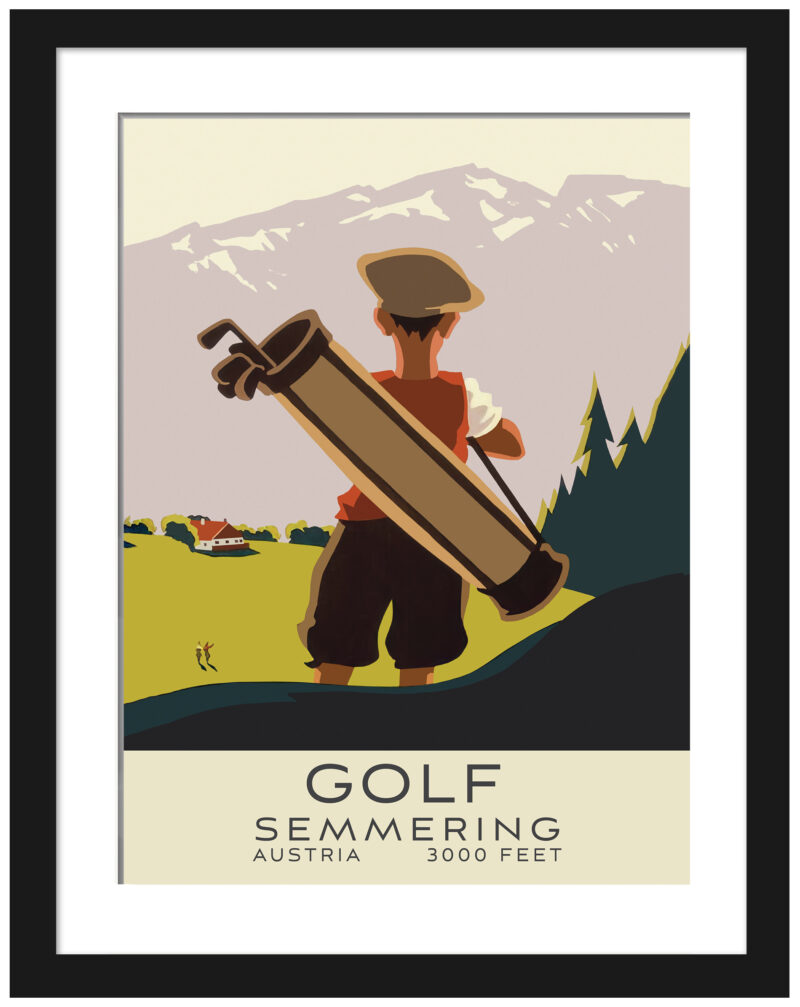 1935 "Golf Semmering Austria" vintage promotional poster reproduction.