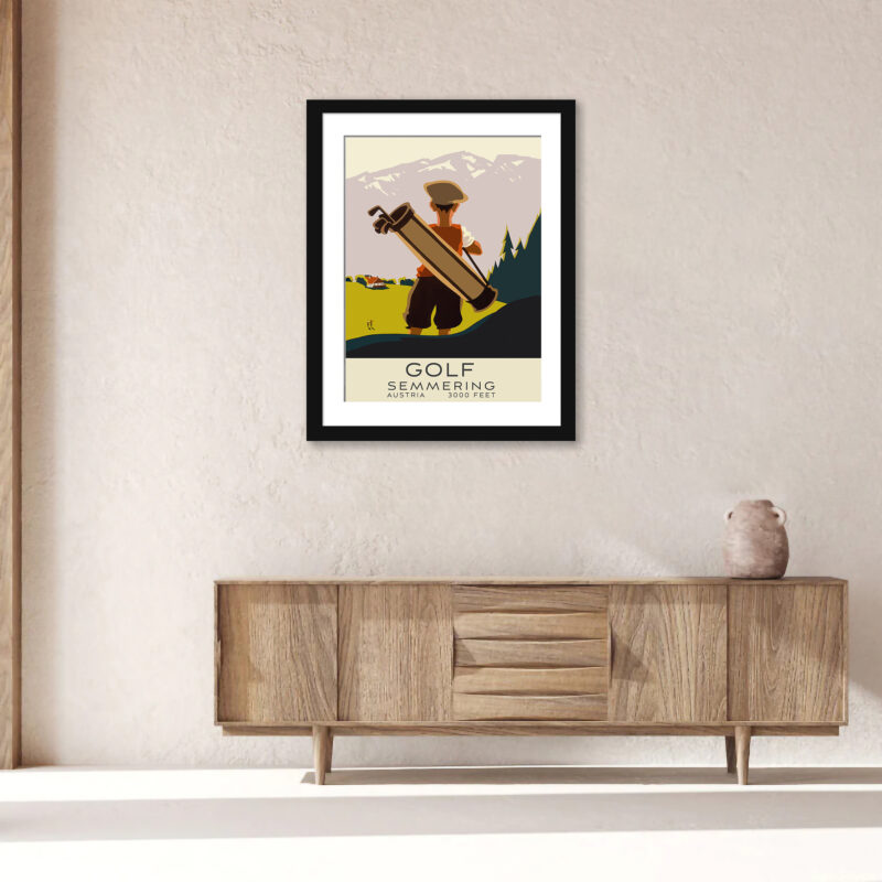 1935 "Golf Semmering Austria" vintage promotional poster reproduction.