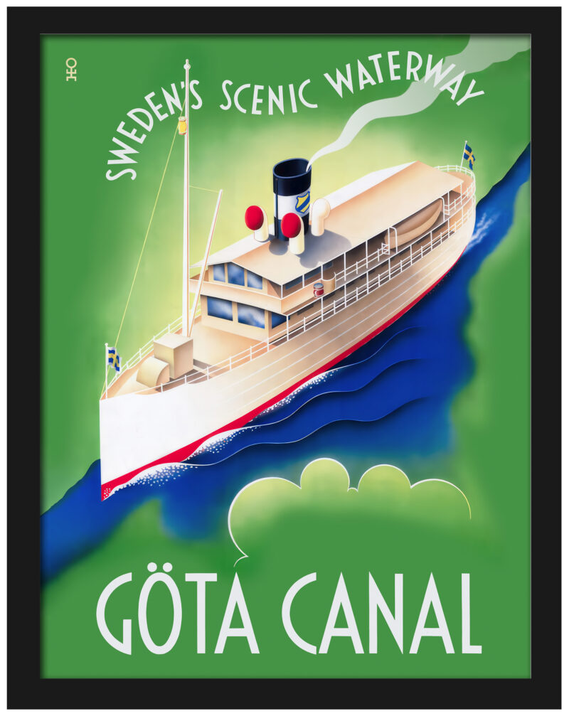 1936 Gota Canal travel poster by Hans Erik Olsén