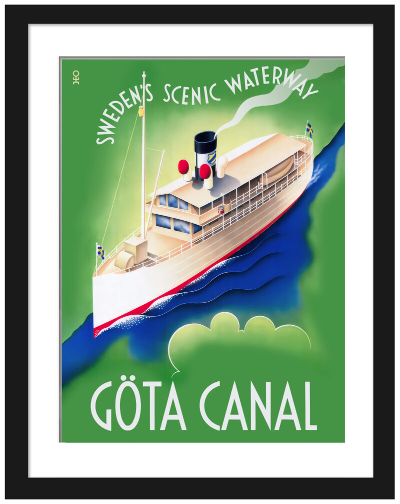1936 Gota Canal travel poster by Hans Erik Olsén