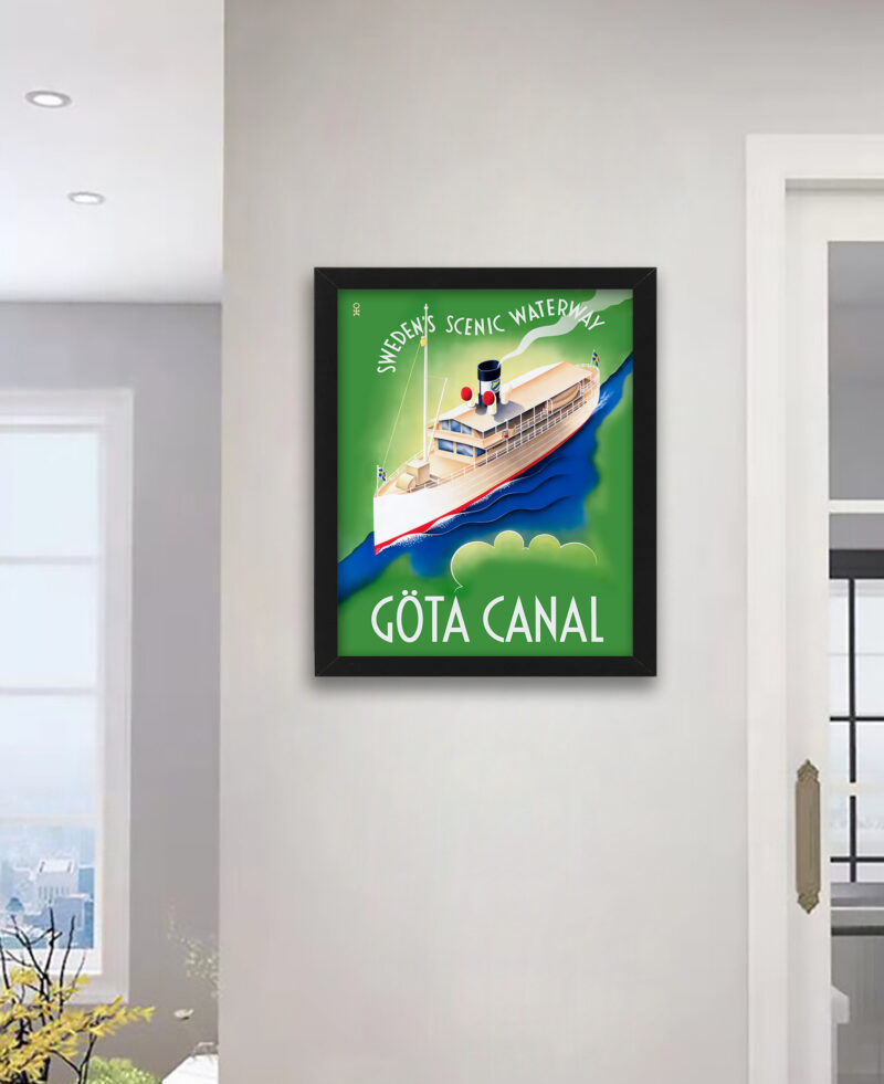 1936 Gota Canal travel poster by Hans Erik Olsén