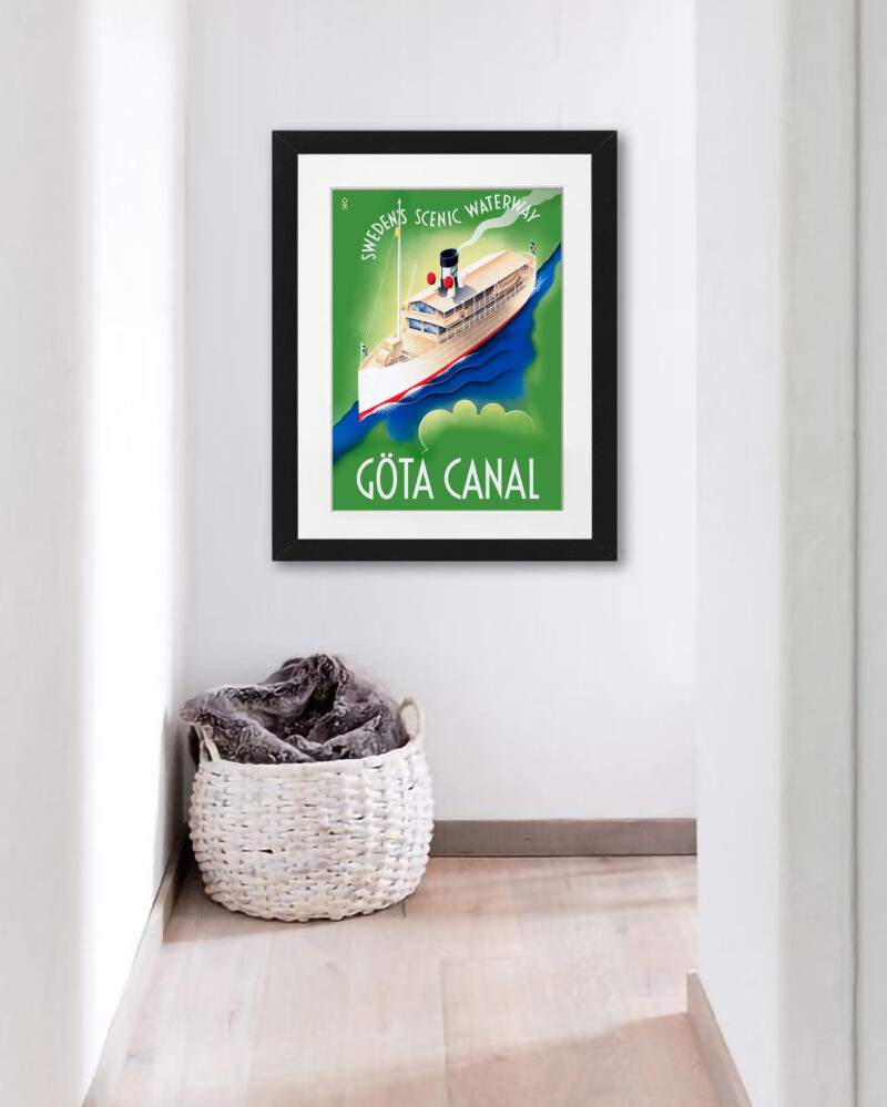 1936 Gota Canal travel poster by Hans Erik Olsén