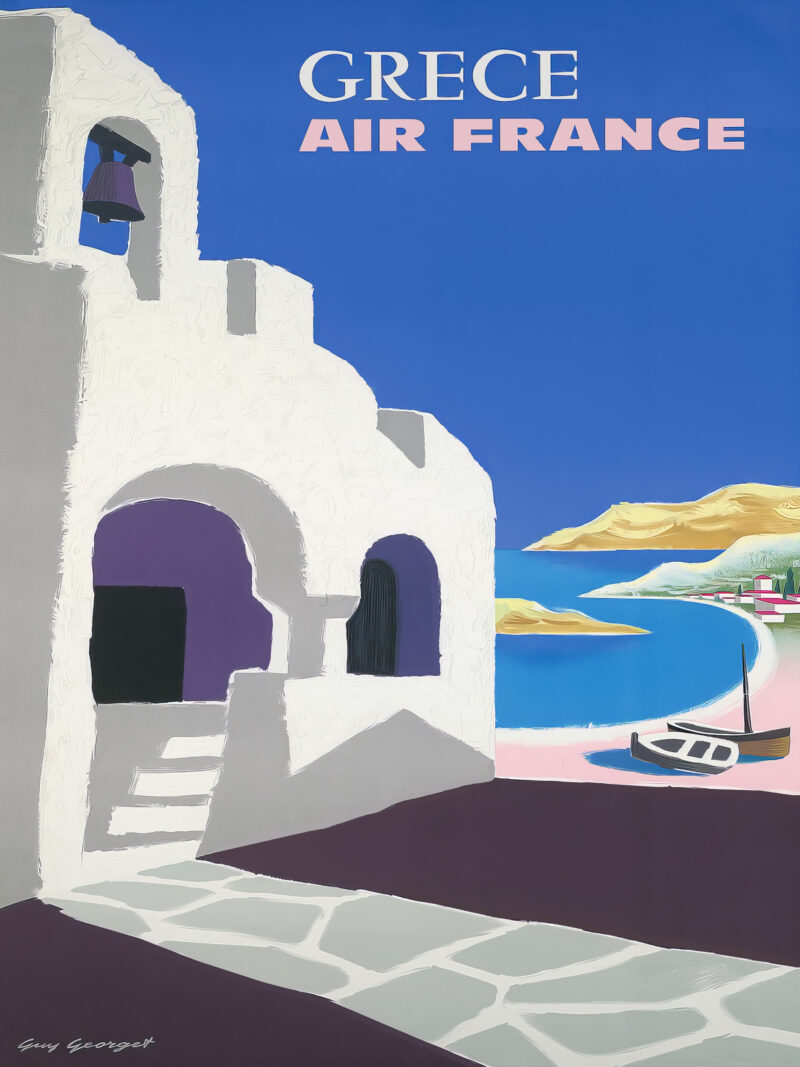 Vintage Air France Greece Poster by Guy Georget