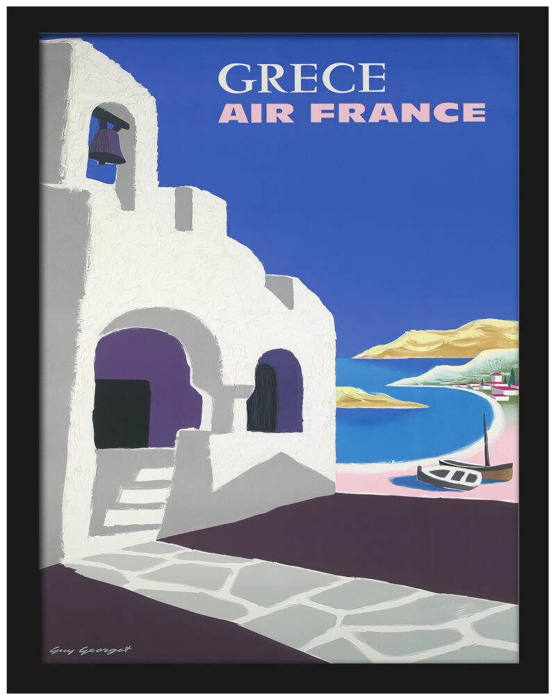 Vintage Air France Greece Poster by Guy Georget