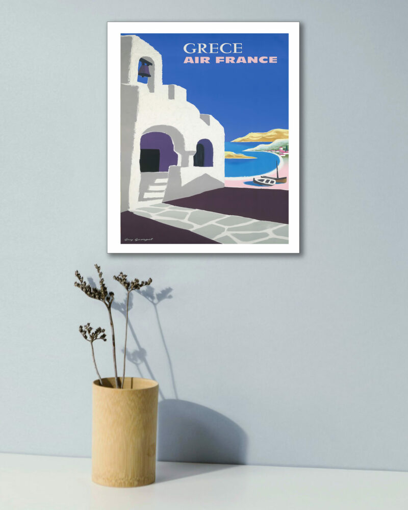 Vintage Air France Greece Poster by Guy Georget