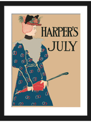 1896 Harpers July cover with a lady and parasol.