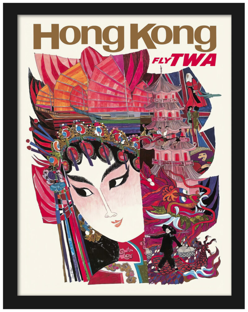 Vintage TWA Hong Kong Poster by David Klein