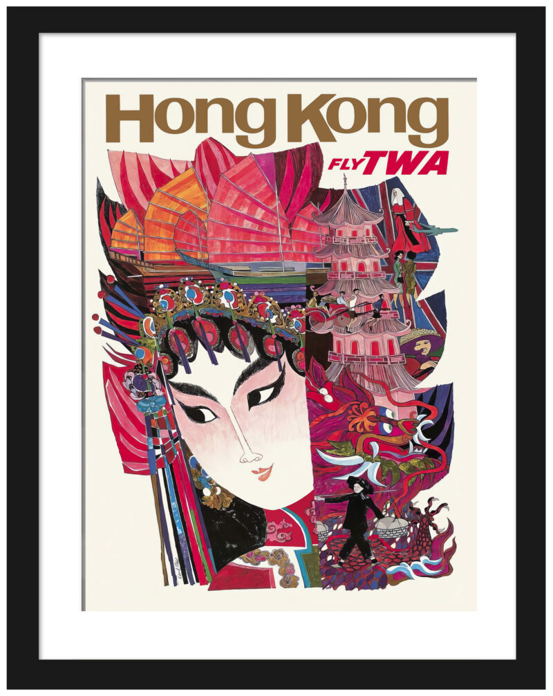 Vintage TWA Hong Kong Poster by David Klein