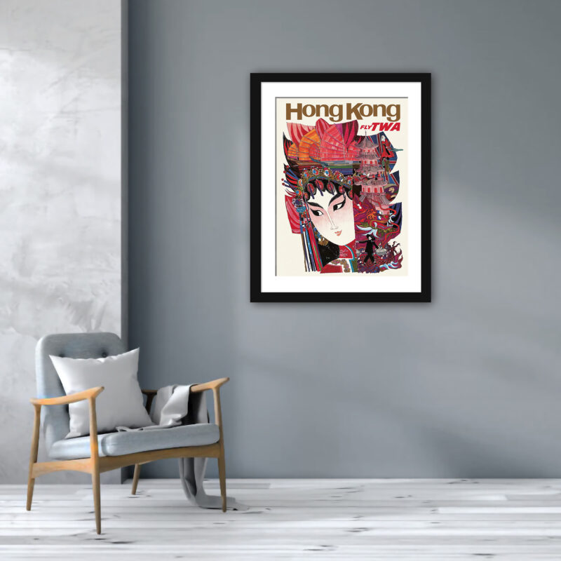 Vintage TWA Hong Kong Poster by David Klein