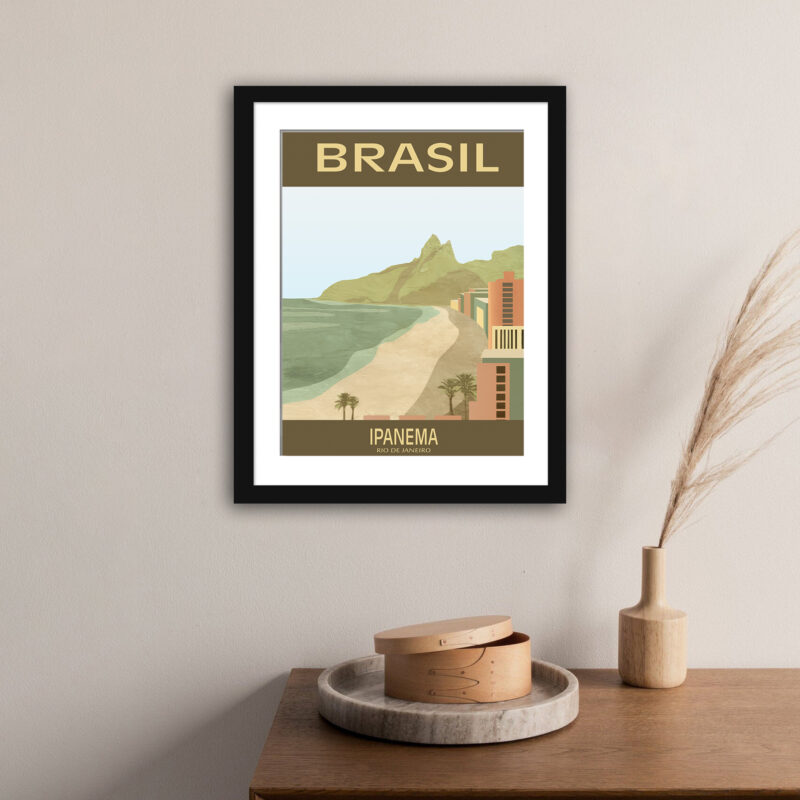 1920s Ipanema Beach Brasil Vintage Travel Poster