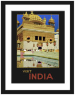 vintage poster of India's Golden Temple.