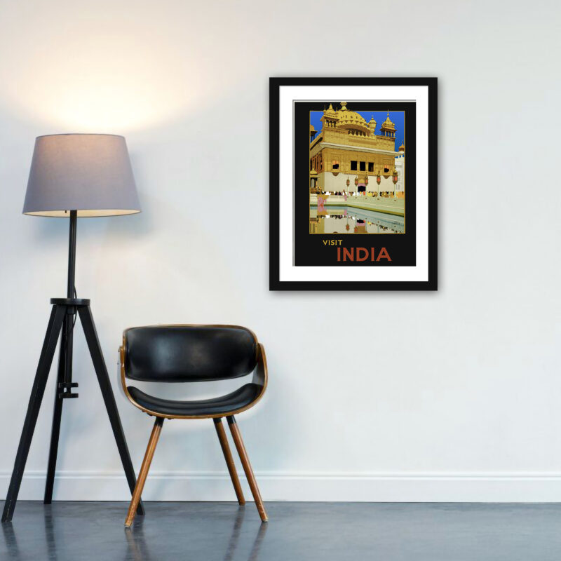 vintage poster of India's Golden Temple.