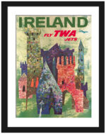 1960 TWA Ireland vintage travel poster by David Klein