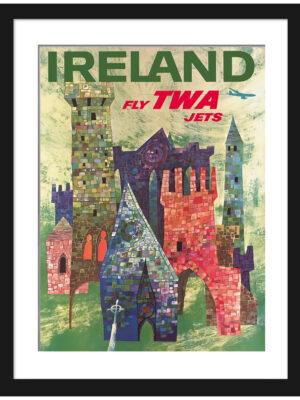 1960 TWA Ireland vintage travel poster by David Klein