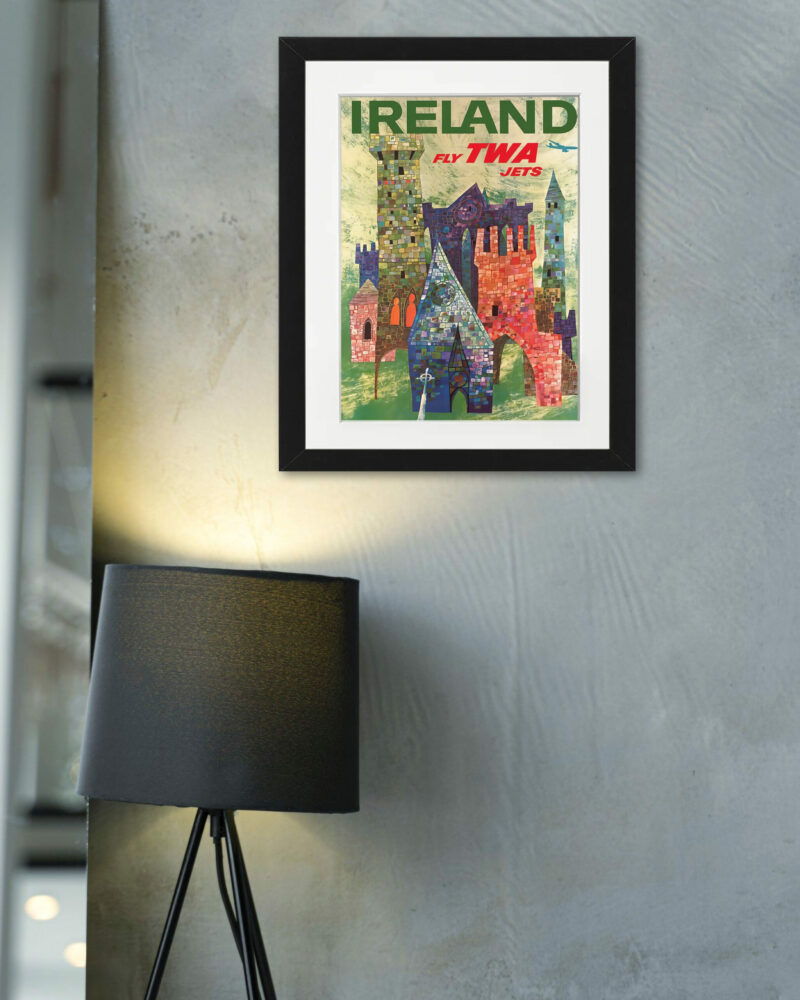 1960 TWA Ireland vintage travel poster by David Klein