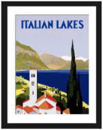 1930s Italian Lakes vintage travel poster