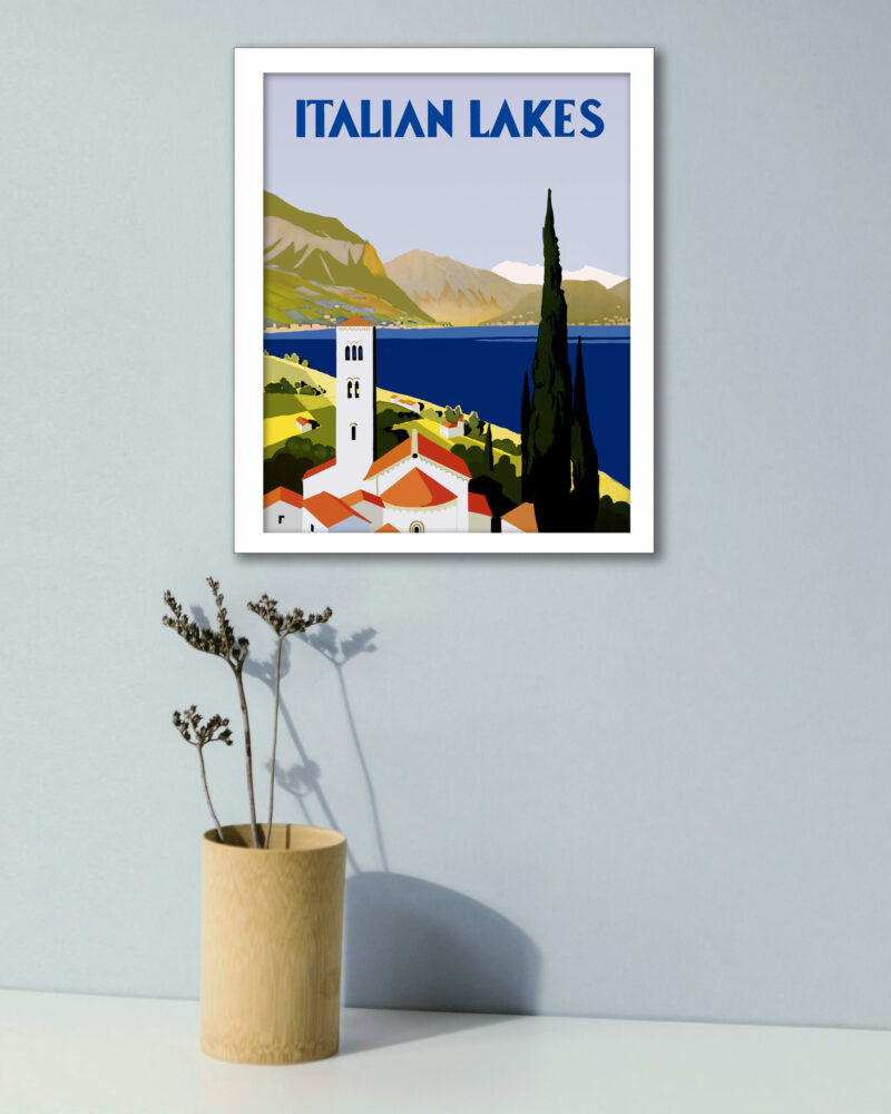 1930s Italian Lakes vintage travel poster