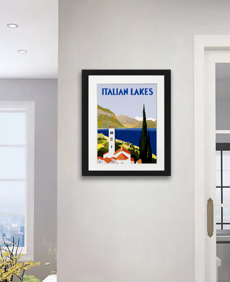 1930s Italian Lakes vintage travel poster