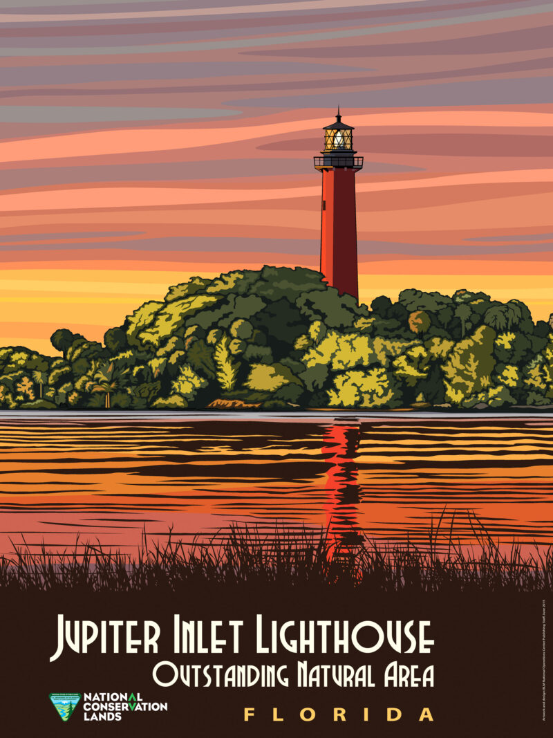 Jupiter Lighthouse Florida Vintage Poster
