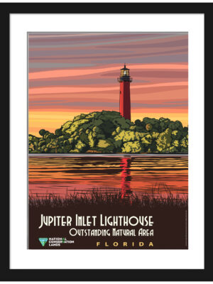 Jupiter Lighthouse Florida Vintage Poster