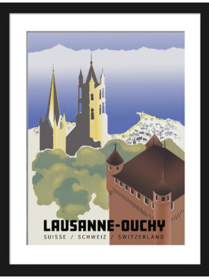 1936 Lausanne-Ouchy travel poster by Vera Hirzel