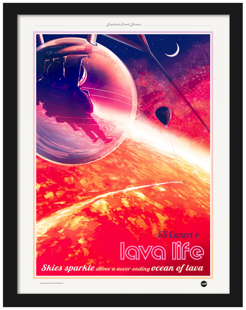 NASA JPL's 55 Cancri e exoplanet poster with a lava ocean