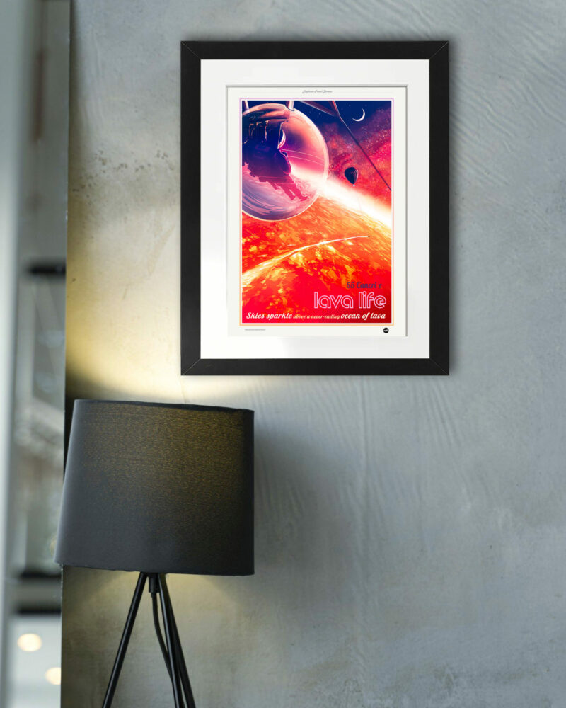 NASA JPL's 55 Cancri e exoplanet poster with a lava ocean