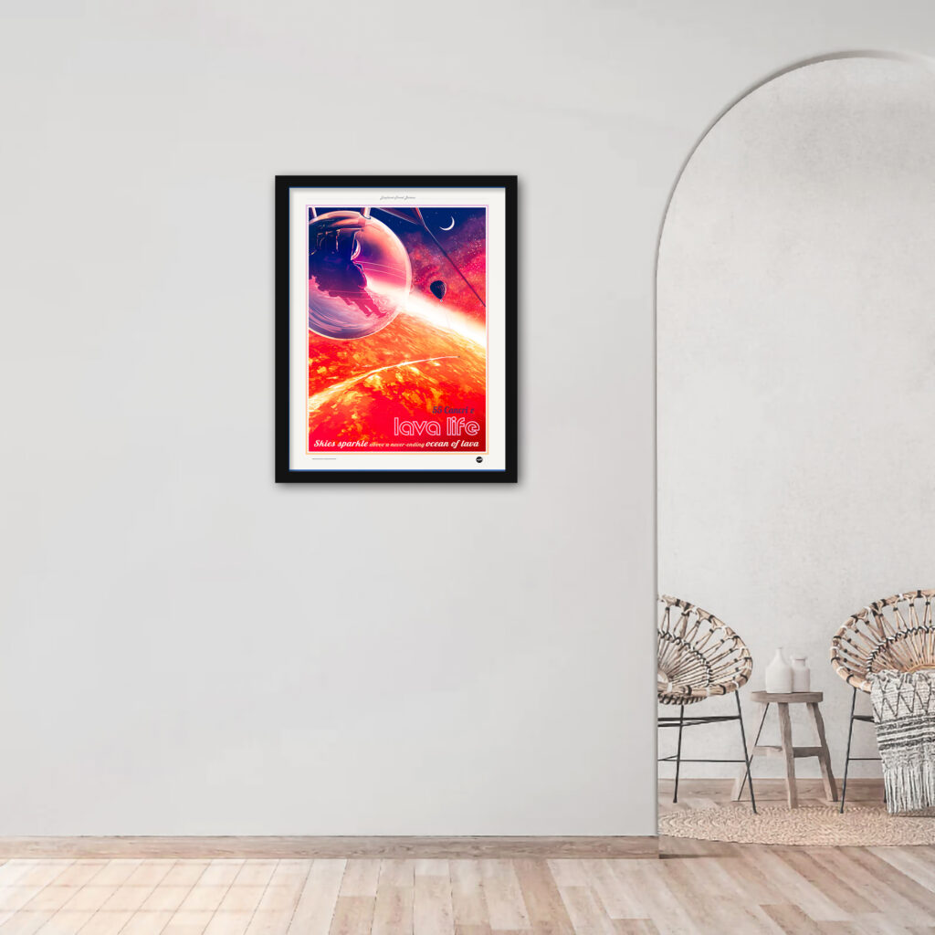 NASA JPL's 55 Cancri e exoplanet poster with a lava ocean