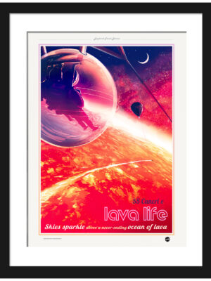 NASA JPL's 55 Cancri e exoplanet poster with a lava ocean